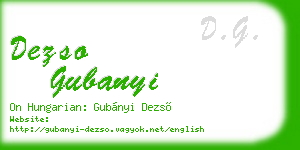 dezso gubanyi business card